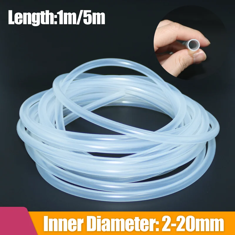Silicone Tube 5/1M Transparent Flexible 2 4 6 8 10 12 14mm Food Grade Temperature Resistance Nontoxic Garden Aquarium
