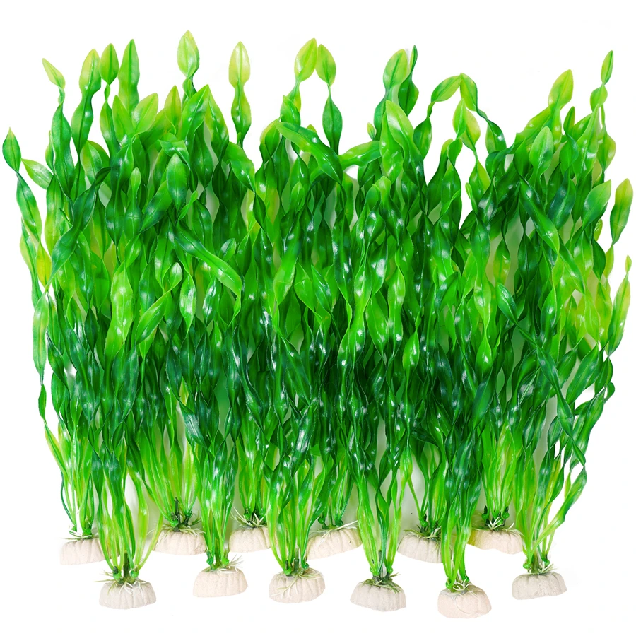Artificial Plants Fish Tank Ornaments Fish Tank Decorations Aquarium Ornaments Artificial Aquarium Plants Mini Landscape Ornaments Seaweed Fish Tank Decorations Artificial Plastic 10PCS 12-35CM