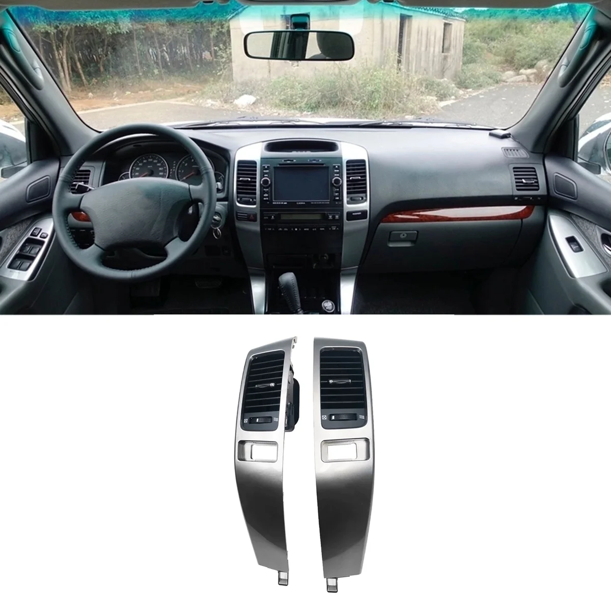 Air Conditioning Outlet Cover Car Air Vent Dashboard Air Vent Sensor Panel For Toyota Land Cruiser Prado 120 FJ120 2003-2009 Accessories