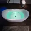 Whirlpool Water Jetted and Air Bubble Freestanding Heated Soaking Combination Bathtub with LED control panel 3
