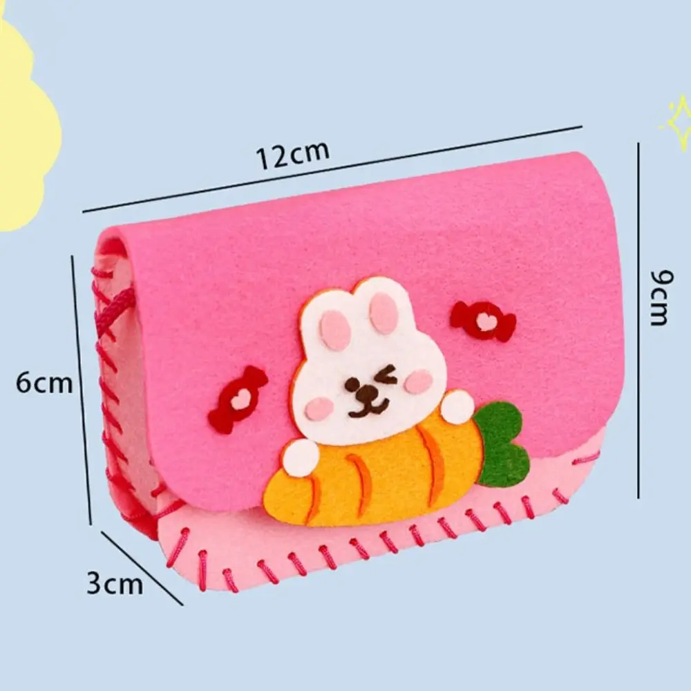 Cute Cartoon Felt Bag Making Kit DIY Crafts Art Handmade Bag Sewing Toy Kindergarten DIY Handbag Crossbody Bag Nice Gift