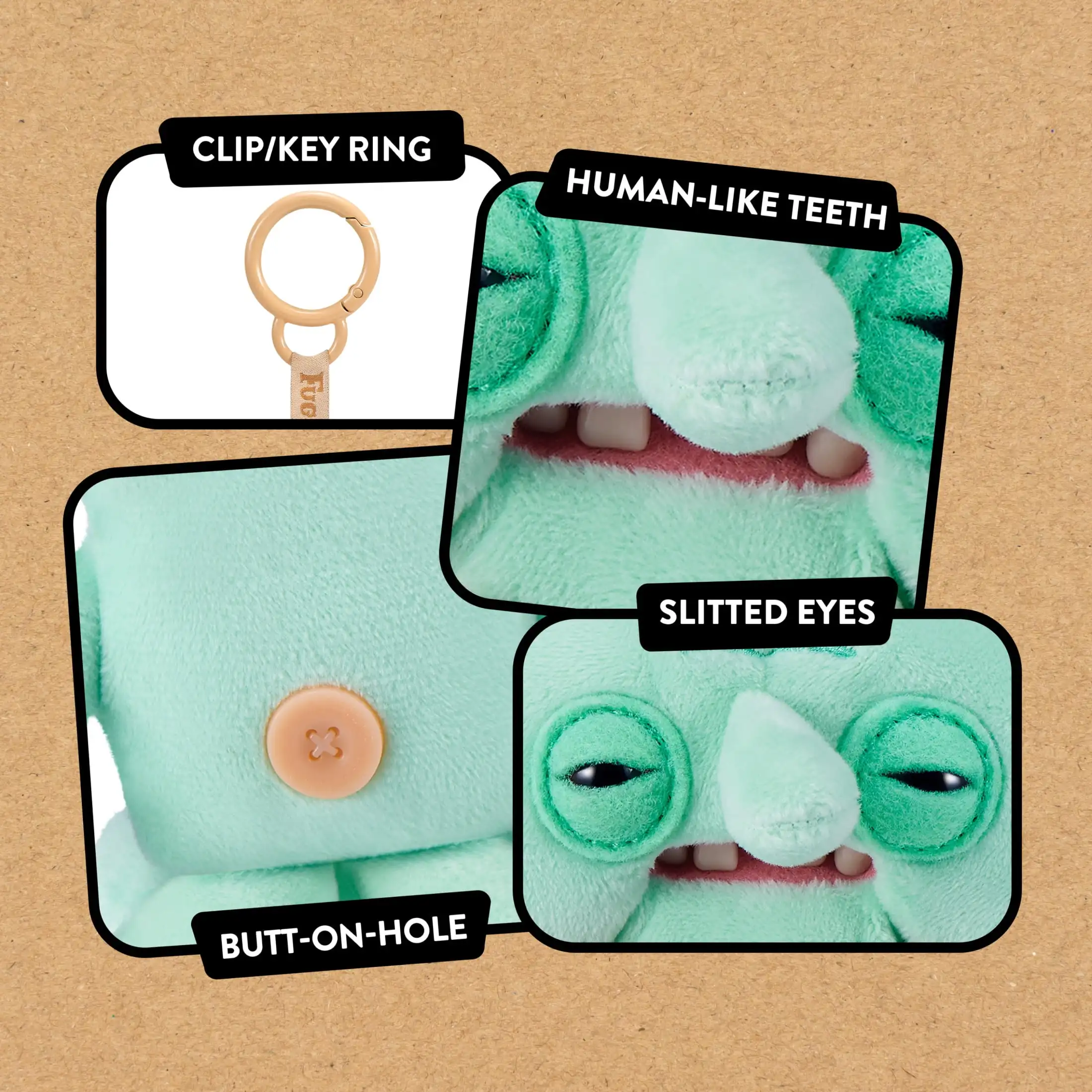 Original Fuggler SpongeBob Schwammkopf Schlüsselanhänger Plüsch Patrick Star Thaddäus Tentakel Sheldon J. Plankton Stofftiere Schlüsselanhänger – Detail 3