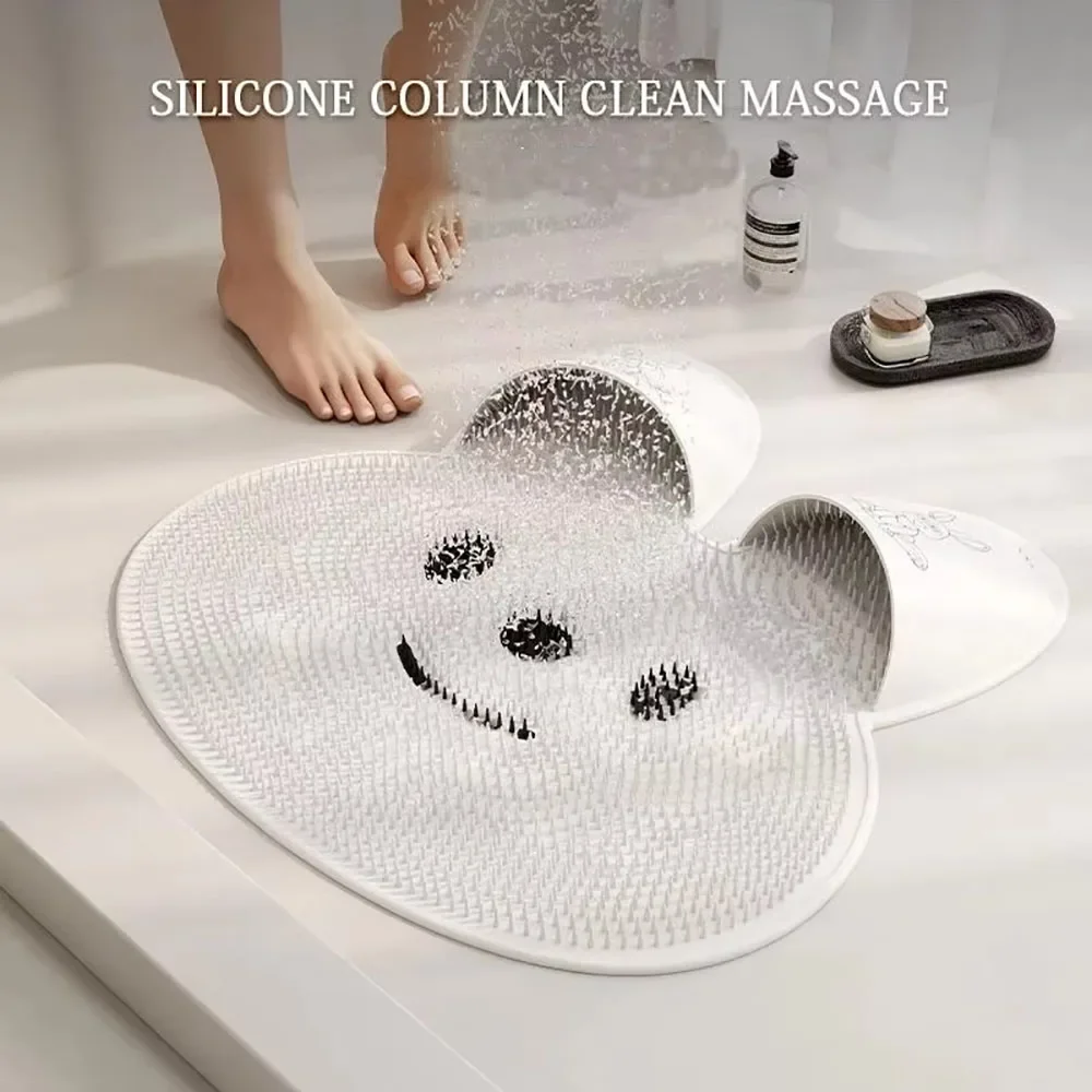 Silicone Massage Foot Washer Anti-slip Mat Bath Rubbing Back RubShower Foot Wash Dead Skin Shower Floor Mat Bathroom Accessories