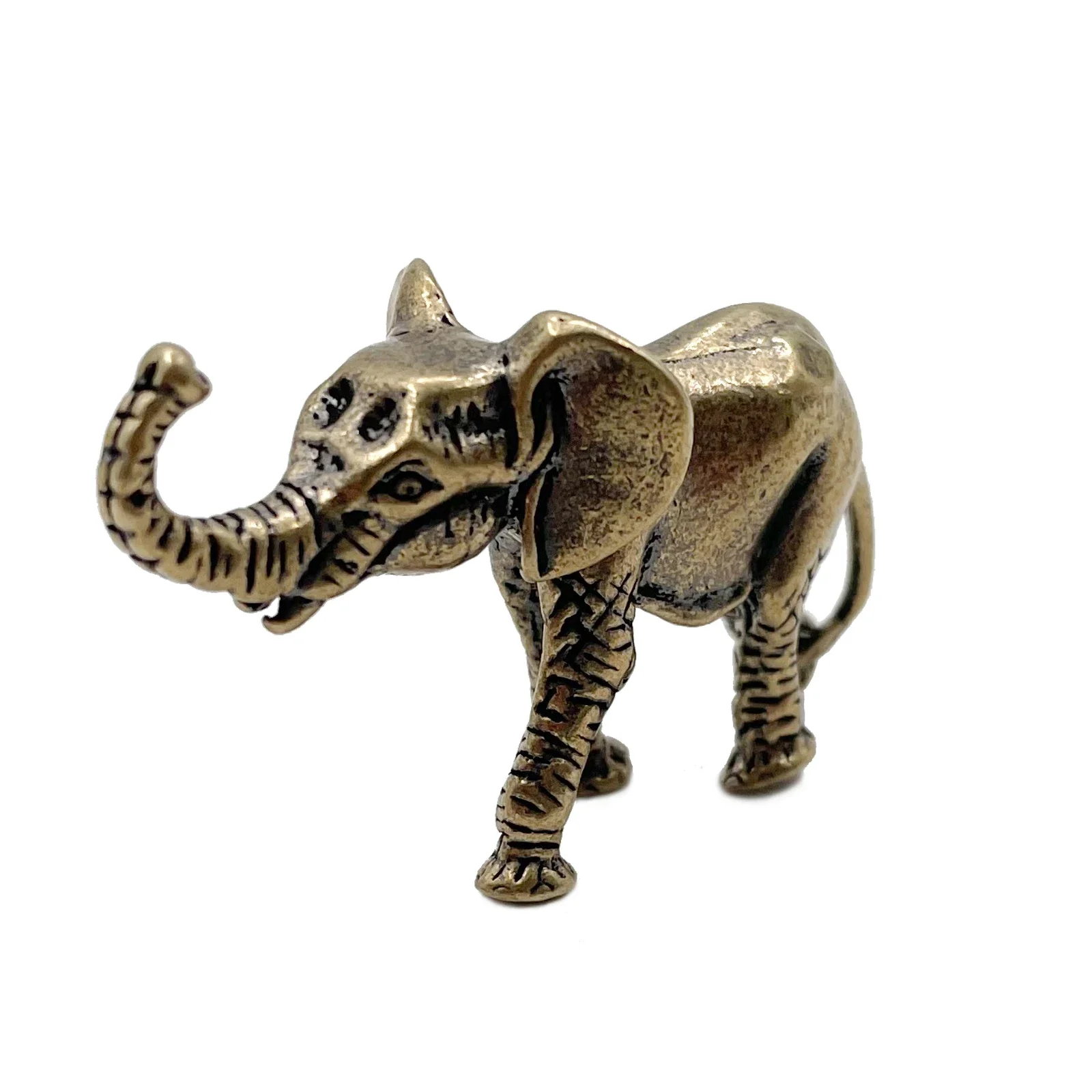 Antique Bronze Minature Elephant Figurines Tea Pet Table Ornament Decorations Solid Copper Animal Crafts Home Decor Living Room ornament crafts miniature figurines miniature ornament