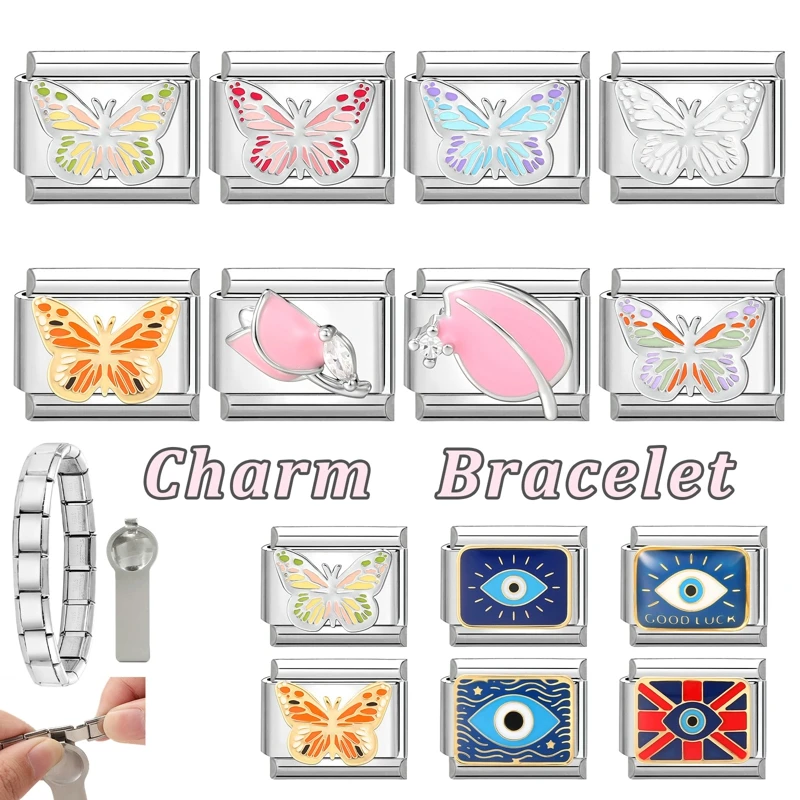 Creative Devil Eyes Bracelet Stainless Steel Women DIY Making Jewelry