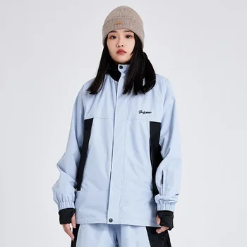 2025 New Winter Warm Outdoor Sports Hooded Ski Jackets Windproof Waterproof Zipper Snowboarding Coats Polyester Woman Outerwear