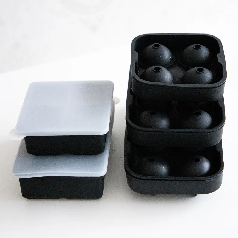 4/8X Silicone Ice Cube Tray Large Mold Giant DIY Ball Maker Round