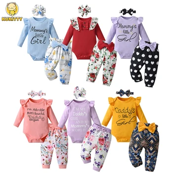 Baby Girls Cotton Bodysuit & Pants Set 1