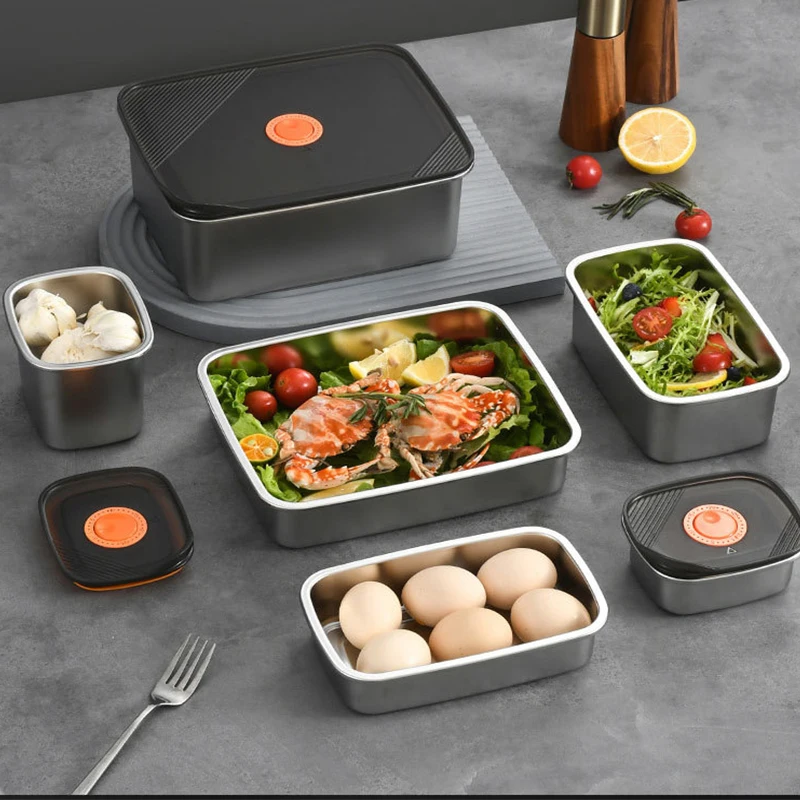 Lunch Box Kitchen Organizers Food Stainless Steel Vacuum Storage