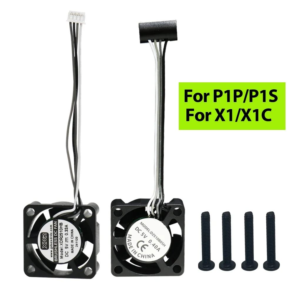 Hotend Cooling Fan 2510 5V PWM 18000 U/Min for P1P P1S 3D printer part accessory