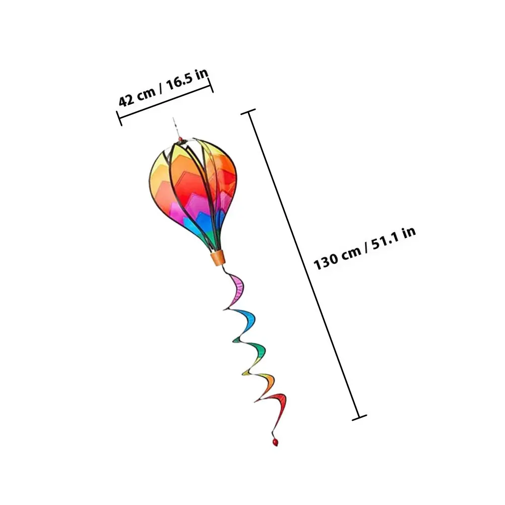 2개 세트 고급스러운 나선형 열기구 풍차 장식품, 화려하고 사실적인 질감의 정원 장식, 실내외 걸이형 장식