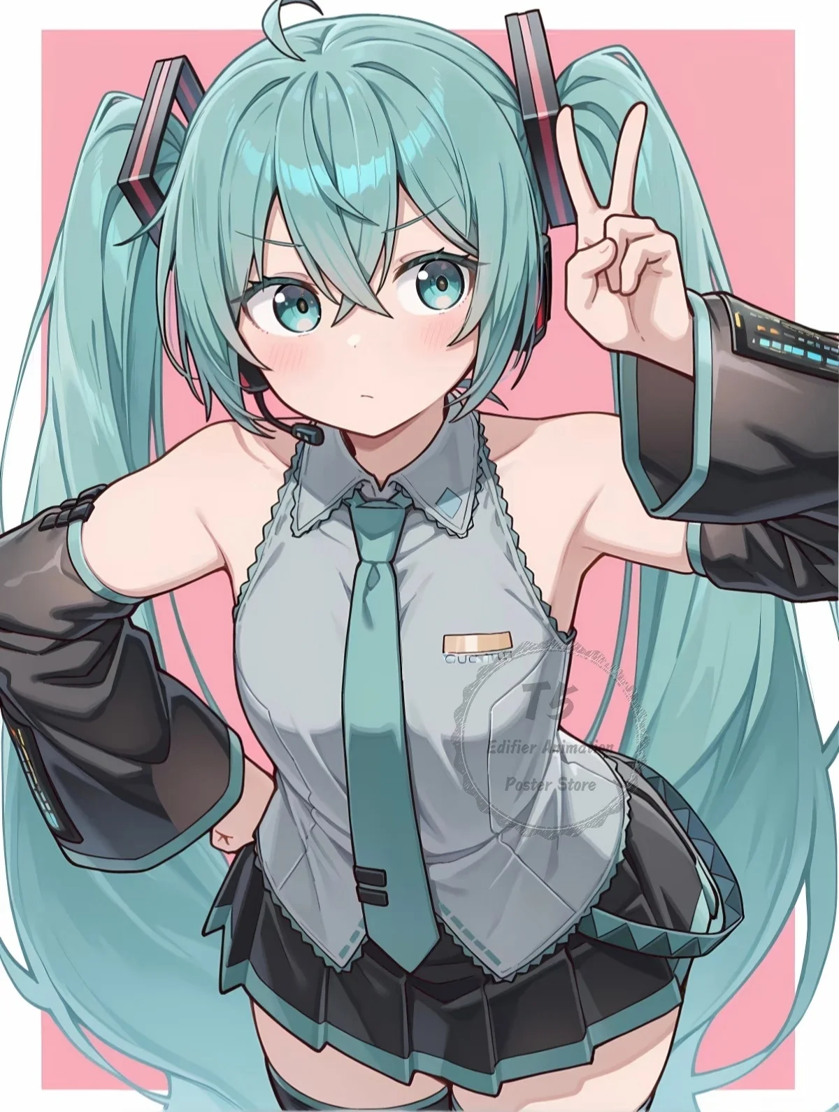 Hatsune Miku HD Art Poster - Vibrant Wall Mural Decor for Bedroom & Living Room, Perfect Gift for Vocaloid Fans