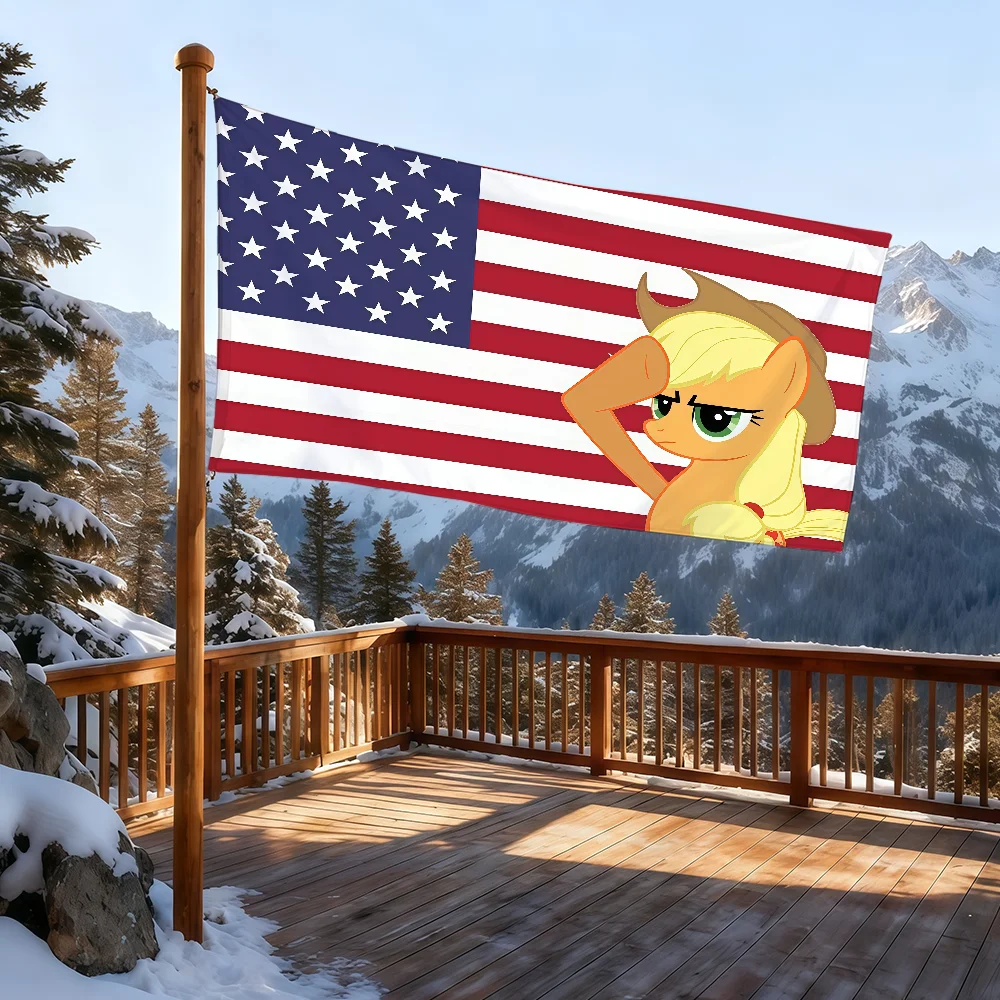 M-My L-Little P-Pony-ES Cartoon-Flagge für Zimmer, Wohnheim, Camping, Picknick, Kunststil, Garage, Bar, Wanddekoration, Banner – Detail 8