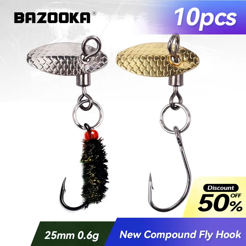 Bazooka Fishing Lure Rotante Spinners Cucchiaio Jigging Bait Ancorette Paillettes Spinnerbait Metal Spinning Wobblers Bass Pesca