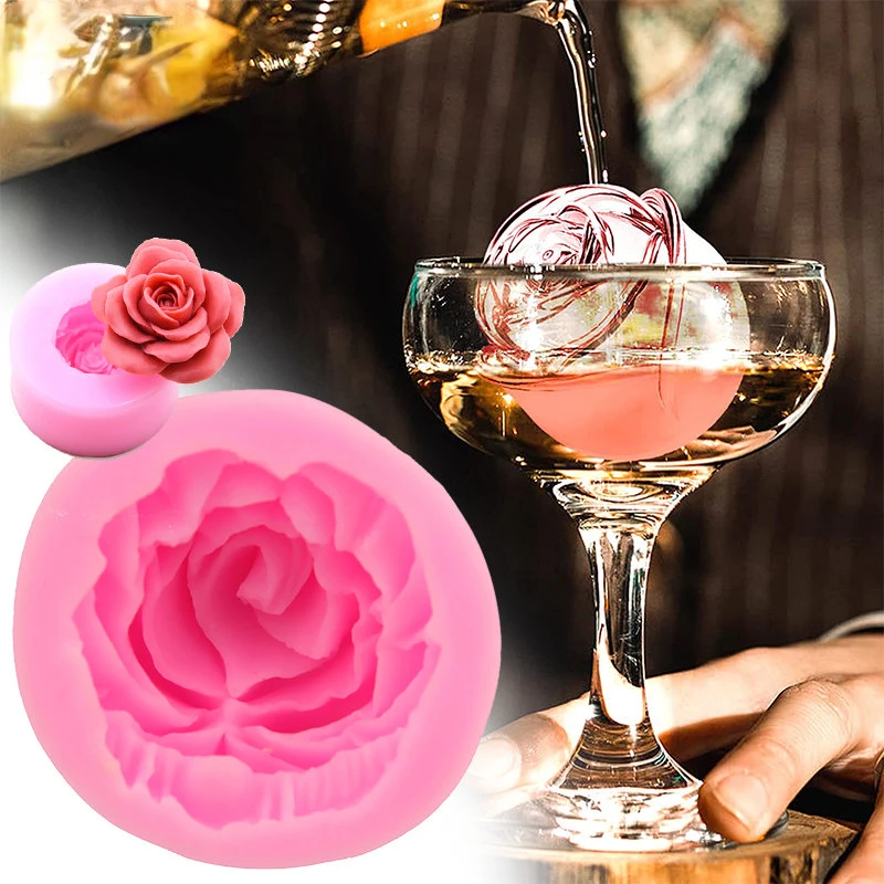 Chinese Valentine's Day Rose Flower Silicone Mold DIY Ready To Put Rose Ice  Flower Ice Cube Mold Rose Silicone Mold Ice Tray - AliExpress