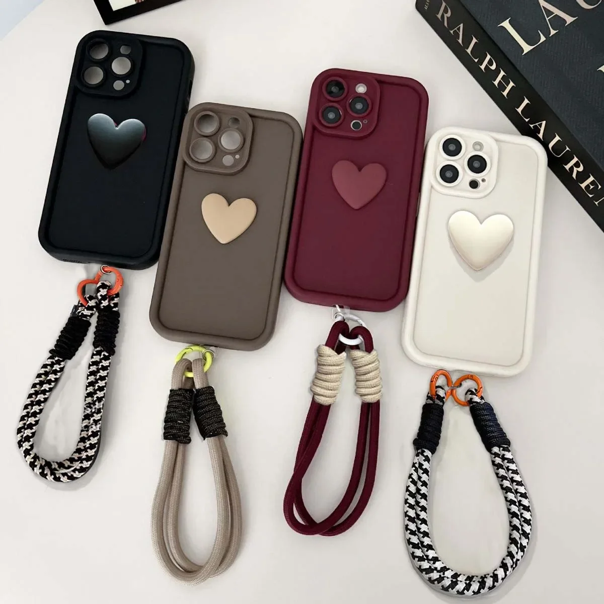 3D Love Heart Lanyard Phone Case