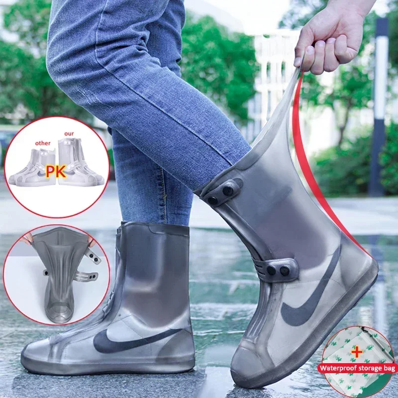 Rain Boot Covers Waterproof Anti Slip Shoe Cover Cubre Zapatos Para La Lluvia De Silicona Cubierta Ipermeable Para Lluvia XXL