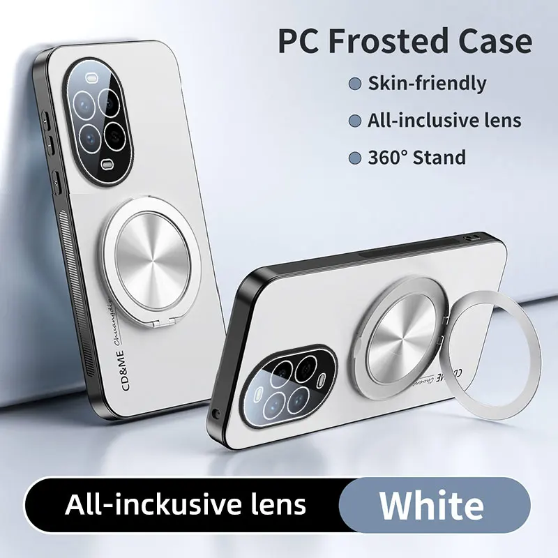 Luxury Matte Frosted Protective Phone Case with 360° Magnetic Bracket Stand