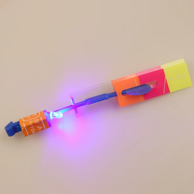 10pcs Outdoor LED Slingshot Rocket Bamboo Dragonfly Parachute Light Shooting Catapult Flying Arrows Kids Toys for Children Gifts 6