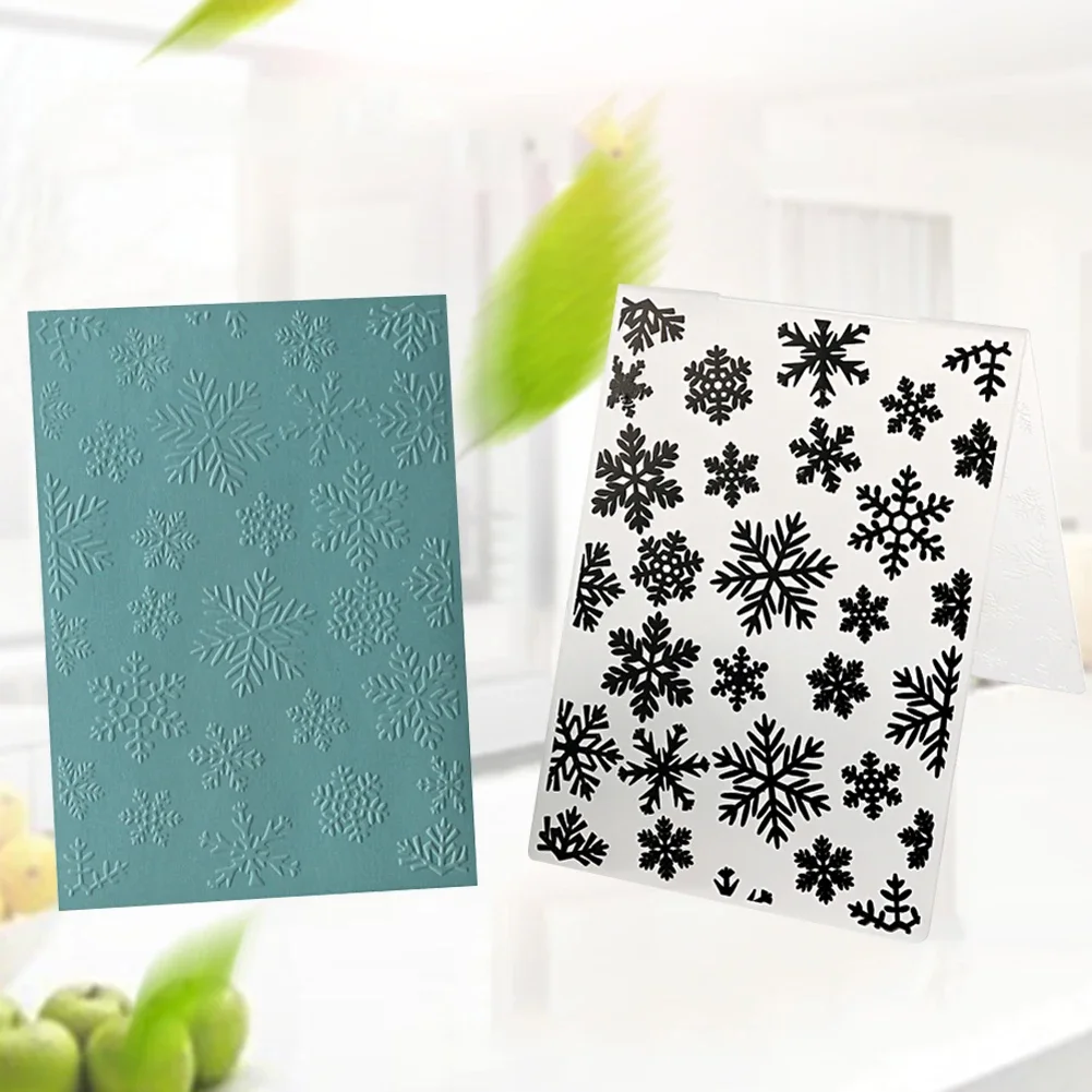 Plastic embossing folder embossing folder Plastic Embossing Folders 14.4x10.5x0.2cm DIY Embossing Templates Art Crafts Album Decoration Snowflake Pattern for Scrapbooking