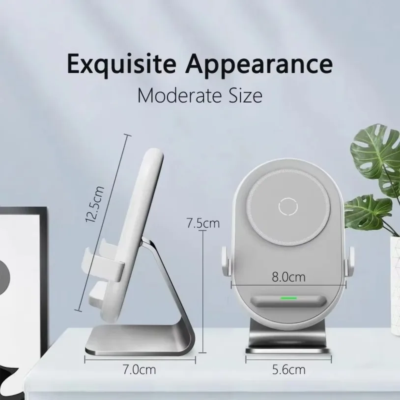 VIKEFON Desktop Wireless Charging Cell Phone Holder Lazy Phone Stand For iPhone 16-12 Samsung S24 Xiaomi Fast Charging Station