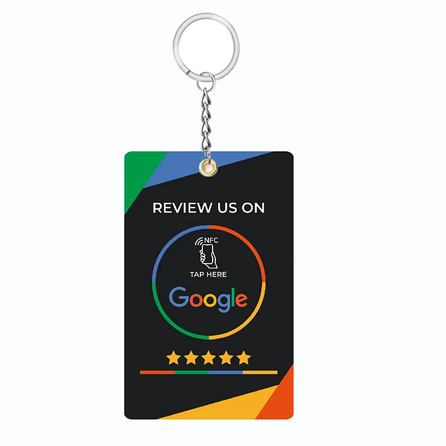 Google Review NFC Card Keychian Key Ring Increase Your Reviews PVC Material Standard Card Size