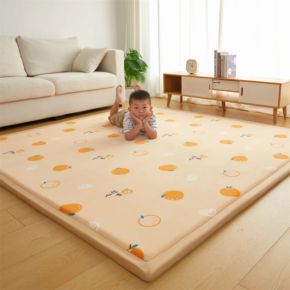 Thicken 2cm Carpet Coral Fleece Bedroom Tatami Living Room Carpet Window Bedside Children's Room Baby Crawling Home Non-Slip Mat 2