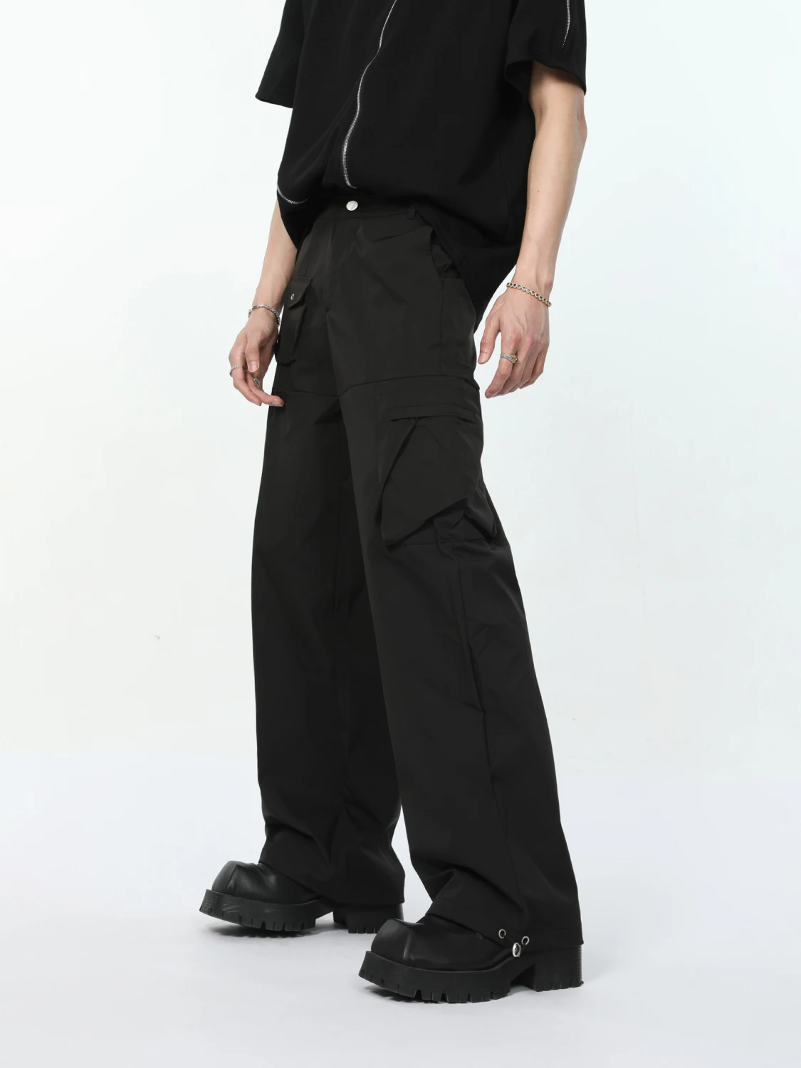 2024 Summer Men's Original Multi-Pocket Design Loose Comfort Straight Casual Trousers Street Fashion All-Match Casual Pants