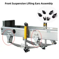 Front Suspension Steel Plate Lifting Ears Assembly Shock Absorber Set for Tamiya 1/14 Truck Scania 770s Benz Actros Volvo Parts 1