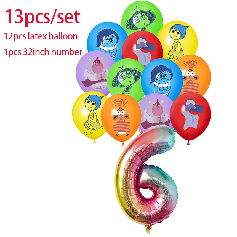 thumbnail image 1 of Decoración para fiesta de cumpleaños de Inside Out, pancarta con globos, adorno para tarta, vajilla de Inside Out, suministros para fiesta de cumpleaños, baby shower, 1 of 5