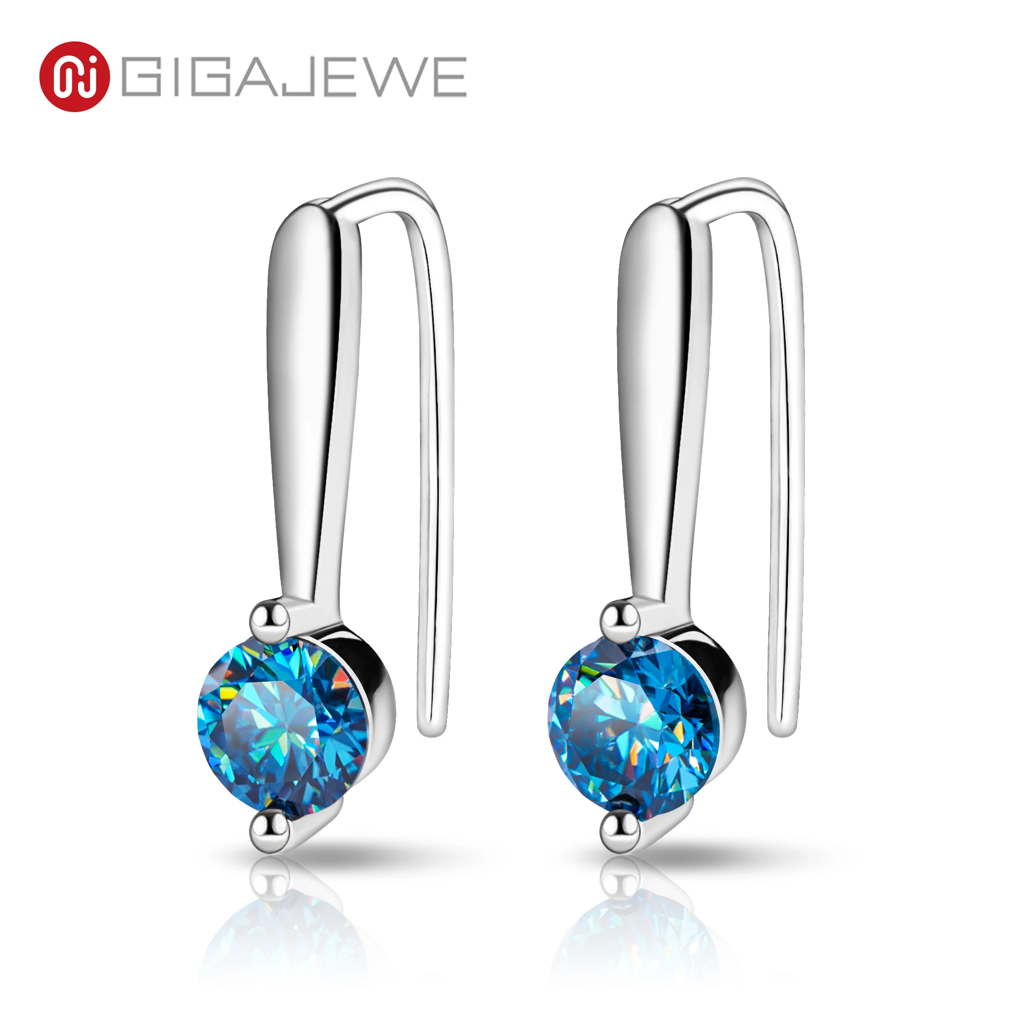 

GIGAJEWE Moissanite D Nova розовый/синий цвет VVS1 1/0.6ct 925 Серебряные висячие серьги 18K позолоченные алмазные пробы пройденные ювелирные изделия