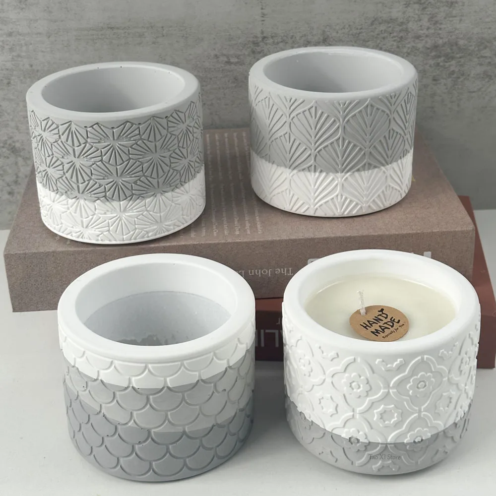 Concrete Flower Pot Silicone Mold DIY Handmade Cylinder Plaster Cement Storage Box Molds Resin Candle Jar Making Home Decor silicone mold