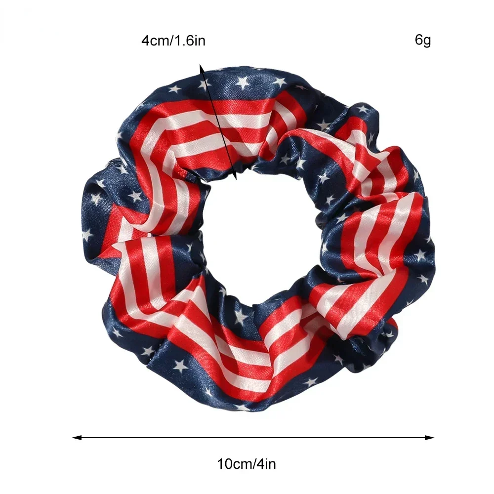 10cm American Flag Hair Band Simple Personalized Striped Print Women's Hair Band Rubber Holiday Party Accessories Gift
