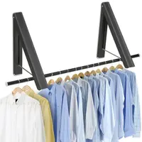 Clothes Drying Rack Wall Mounted Laundry Racks for Drying Clothes Aluminum Foldable Space Saving Clothes Hanger 1
