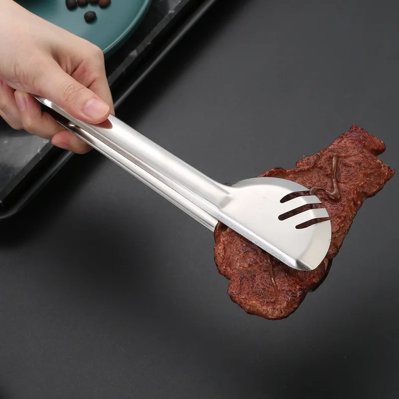 Stainless Steel Non-Stick Food Tongs Salad Beef Clamp Outdoor BBQ Clips Home Cooking Utensils