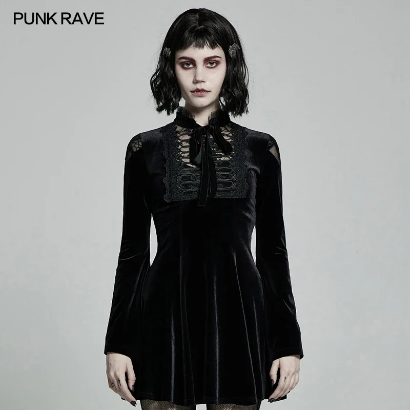 Punk Rave Black Winter Gothic Three-Piece Dress