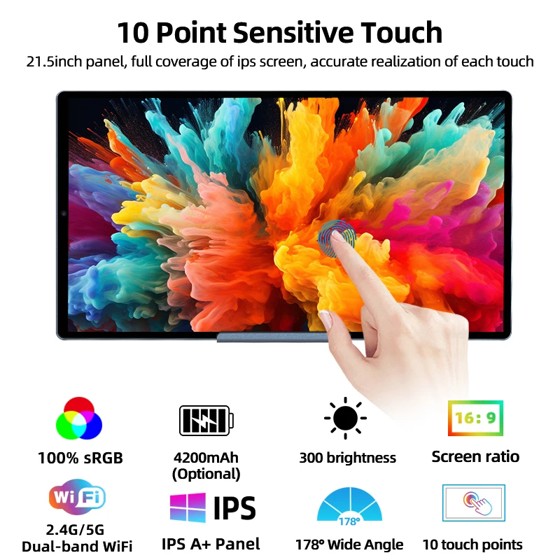 s Lcd Type C 21.5 Inch Mini Tv With Camera Android12 Touch Monitor Ultra Thin Interactive Led Display