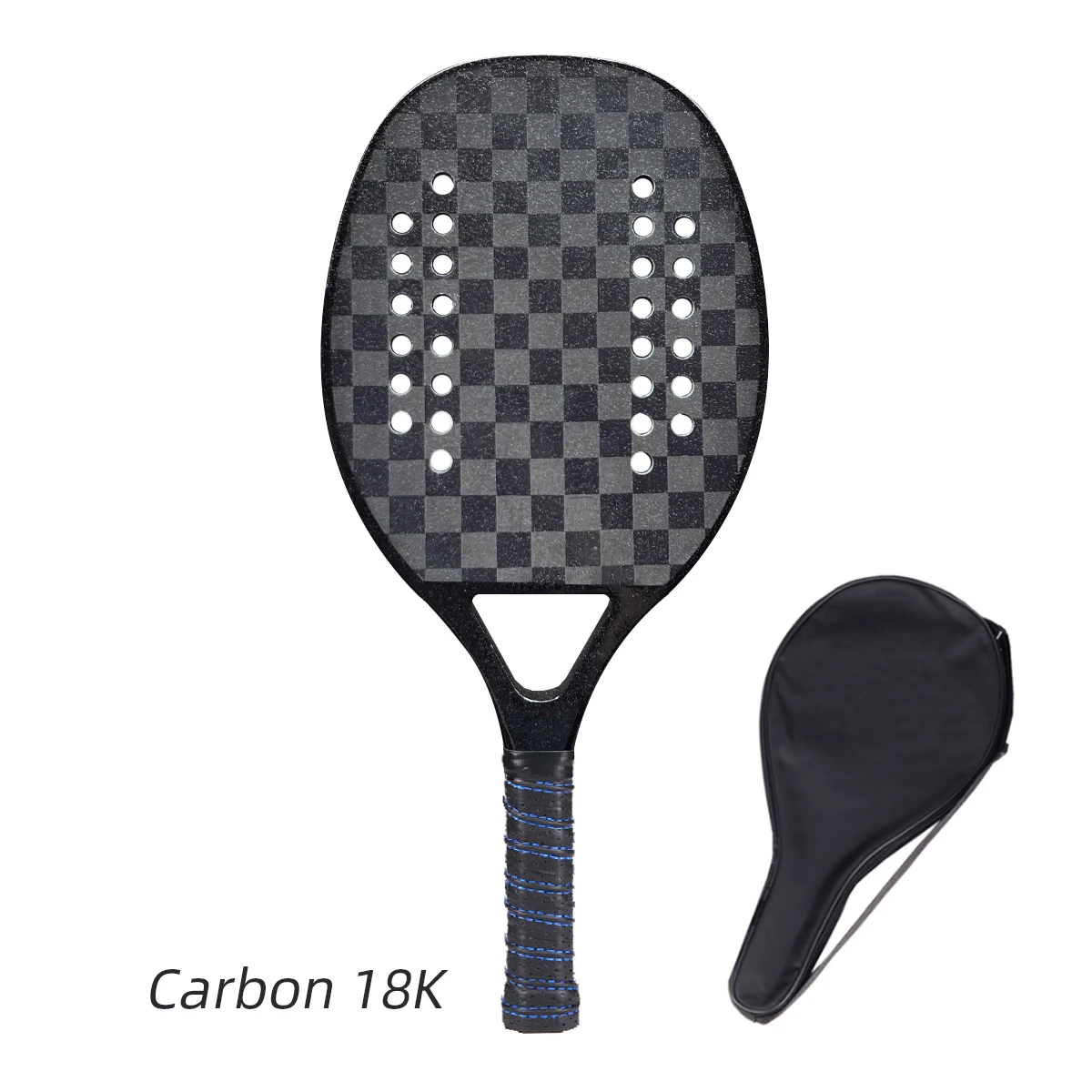 Professional Full Carbon Fiber 3K 12K 18K Beach Tennis Racket Solid Black Rough Surface Soft EVA Core with Bag