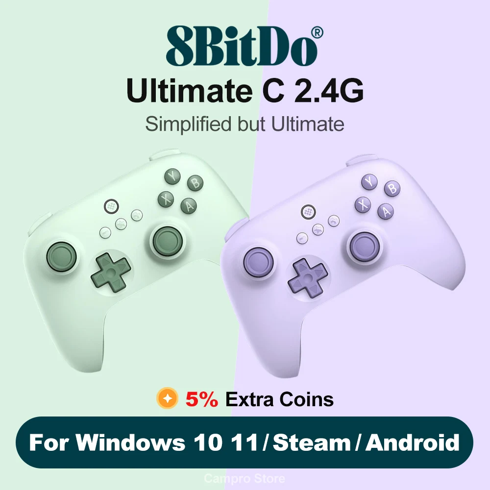 8Bitdo Ultimate C 2.4G Pc Controller Di Gioco Wireless Gamepad Per Pc Steam, Windows 10 11, Android E Raspberry Pi