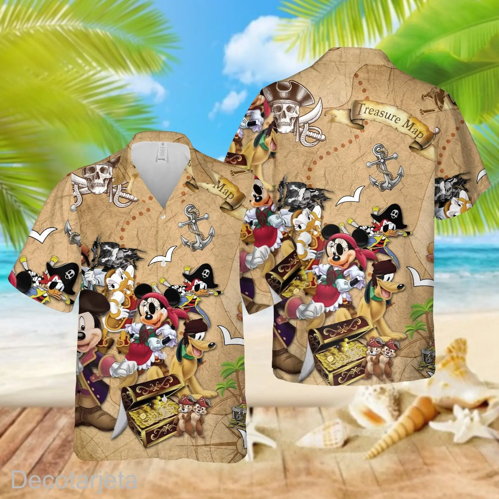 Pirati Dei Caraibi Mickey Mouse Camicia Hawaiana Uomo Donna Camicia A Maniche Corte Camicia Hawaiana Disney Camicia Traspirante Moda