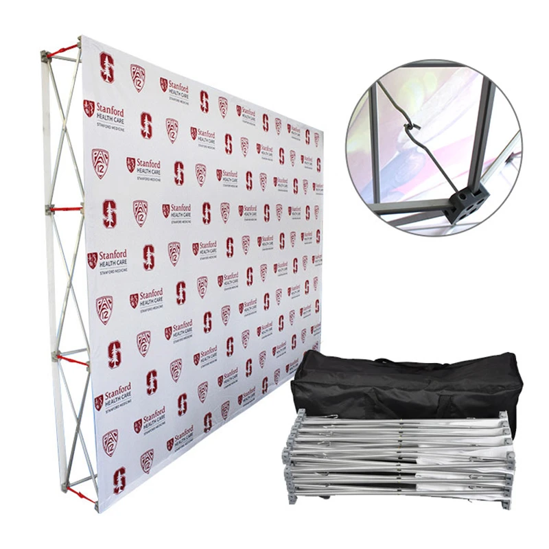 10ft Pop Up Trade Show Exhibition Backdrop Wall Booth Display Stand Banner Frame( With Printing