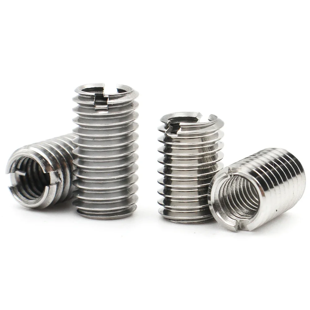 1/2/3/5/10pcs M2-M12 Stainless Steel Sotted Inside Outside Self Tapping Thread Insert Adapter Screw Nuts Sleeve Converter Nut self tapping screw nut
