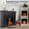 44" Electric Fireplace with Mantel Package Free-Standing Fireplace Heater, Wooden Surround Firebox with Log, Remote Control 2