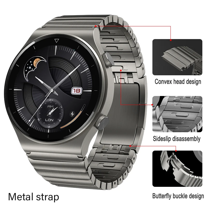 22mm 20mm Metal Strap for Samsung Galaxy Watch 4/5/6/active 2/Huawei Watch GT3 Pro 46mm Bracelet for Amazfit GTR/GTS 47mm Correa