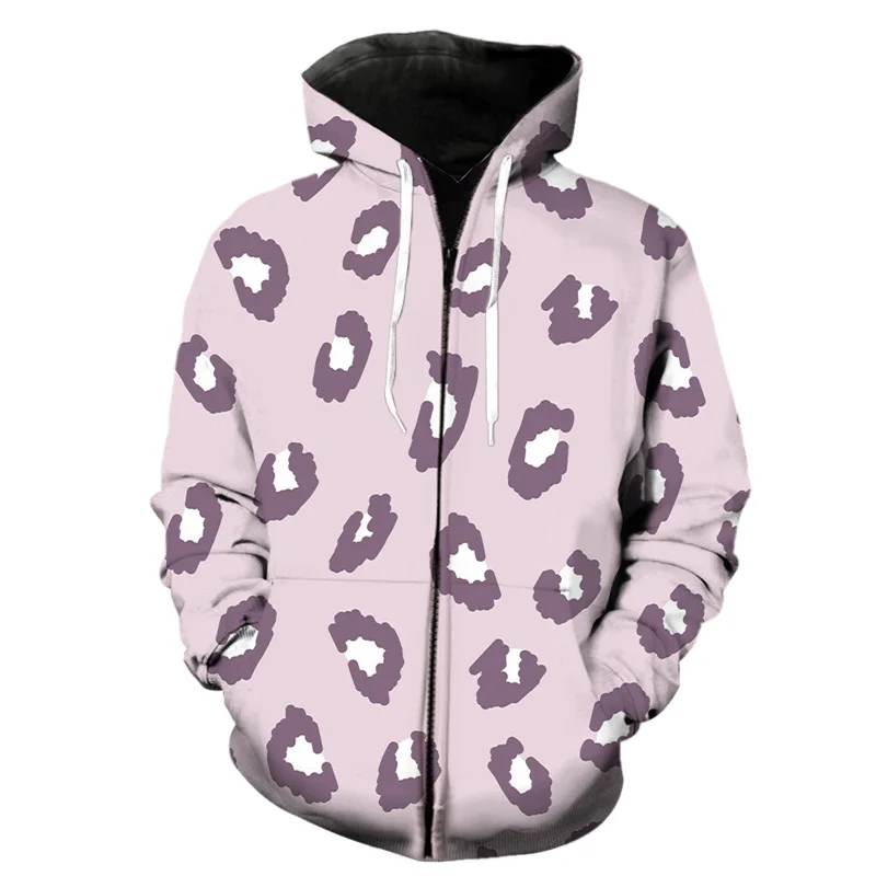 thumbnail image 1 of Sudadera con capucha y cremallera con estampado 3D de leopardo para hombre, estilo Harajuku, con estampado de piel de animal, de manga larga, estilo urbano, holgada, para primavera, 1 of 5