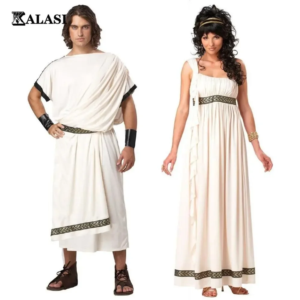 

Ancient Greek Mythology Olympus Zeus Hera Fancy Dress Toga God Goddess Cosplay Costume