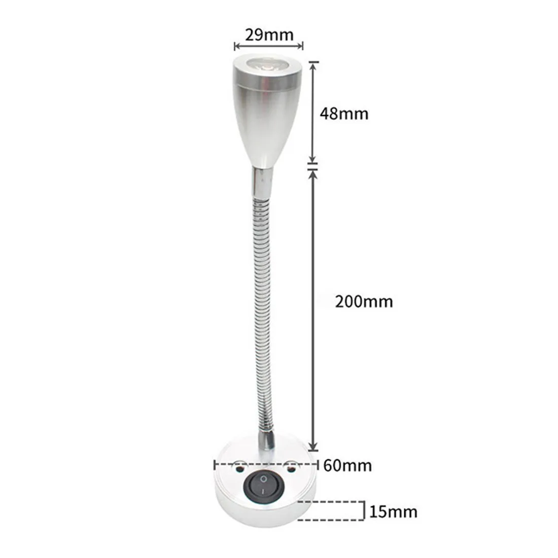 Gooseneck RV Reading Light 12V 3W Bedside wall lamp with switch, Designed for Reading, Boat, Yacht, and Caravan, Motorhome 2