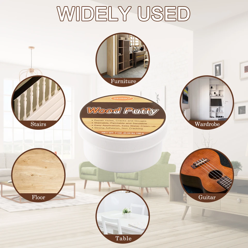 Stucco Per Legno Bianco 200g - Verniciabile E Carteggiabile, Per Riparare Fori E Graffi - Foto 9