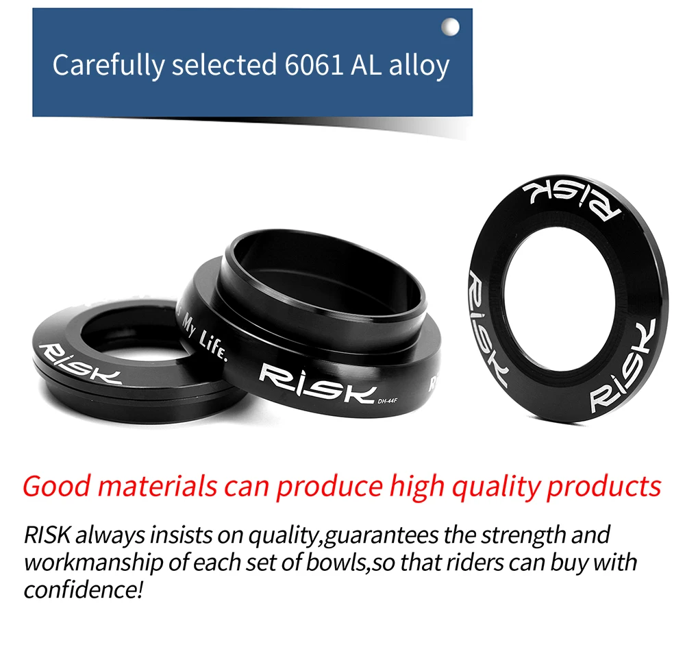 RISIKO MTB Rennrad-Headset 44 mm 34/41/41,8/49,7/50,6/55/56 mm für Fahrrad 28,6 mm 1 1/8 gerade 1,25–1,5 Zoll 1 1/4-1/2 konische Gabel – Detail 6