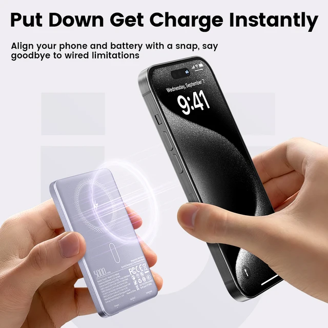 Toocki Magenetic PowerBank 5000mAh 15W Wireless Charging for Magsafe